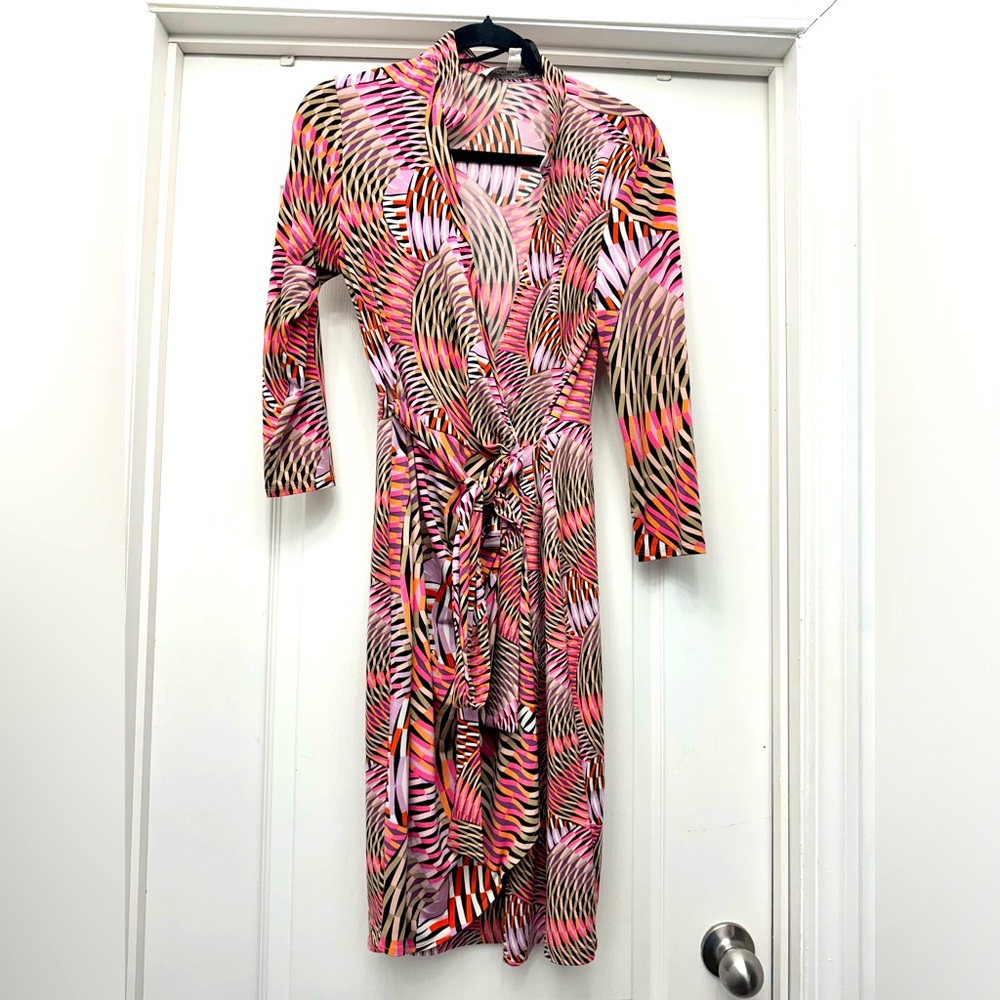 Wrap dress multi-colored